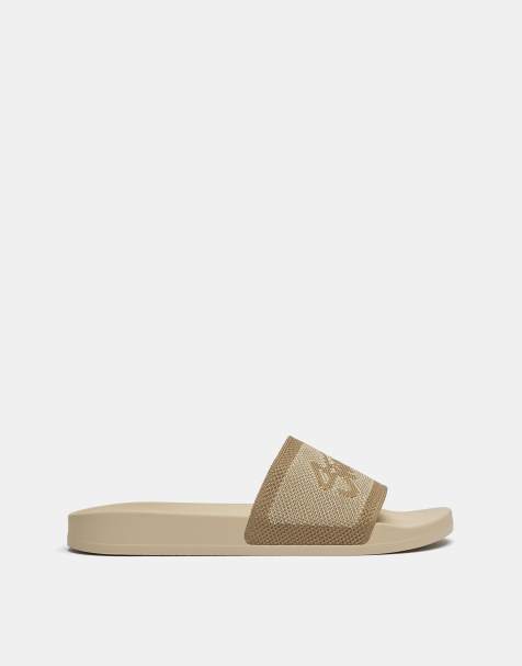 Pull&Bear Stwd rubberised sandals in ecru - view 1