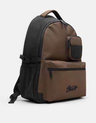 Pull&Bear – Stwd – Rucksack in Braun mit mehreren Taschen | ASOS