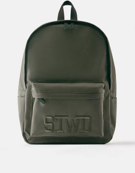 Pull&Bear Stwd rygsæk i grøn - view 1