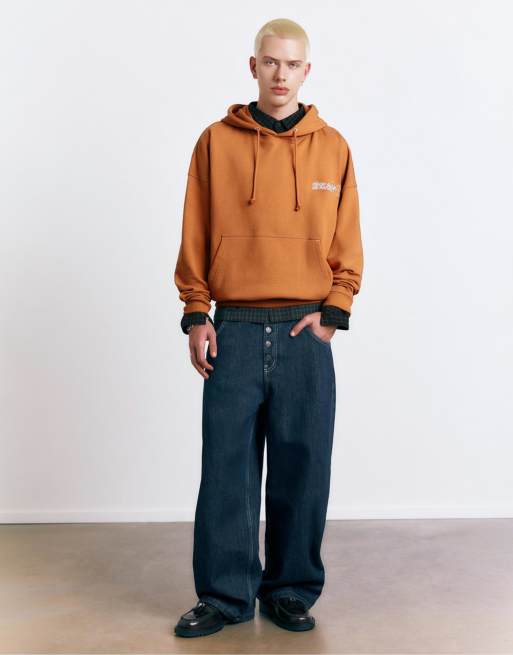 Pull&Bear – STWD – Senapsgul huvtröja med stjärntryck, 4 av 4