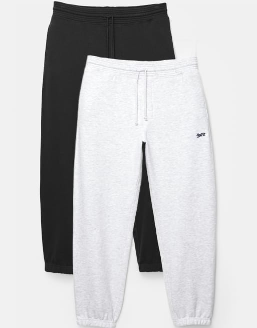 Pull&Bear - STWD - Set van 2 joggingbroeken in lichtgrijs