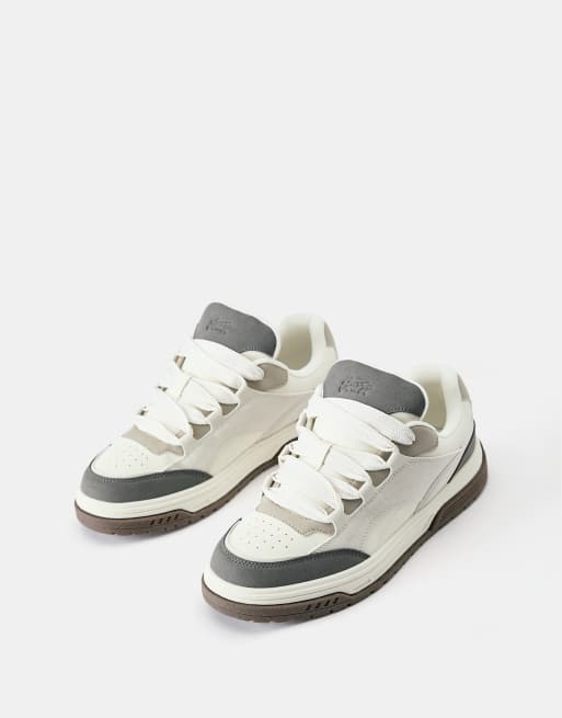 Pull&Bear Stwd skate trainers in contrast, 2 of 6