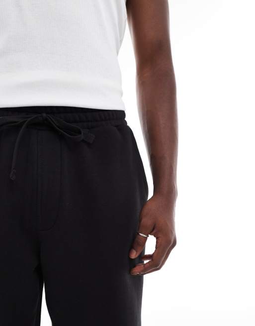 Pull&Bear STWD skater jersey shorts in black 