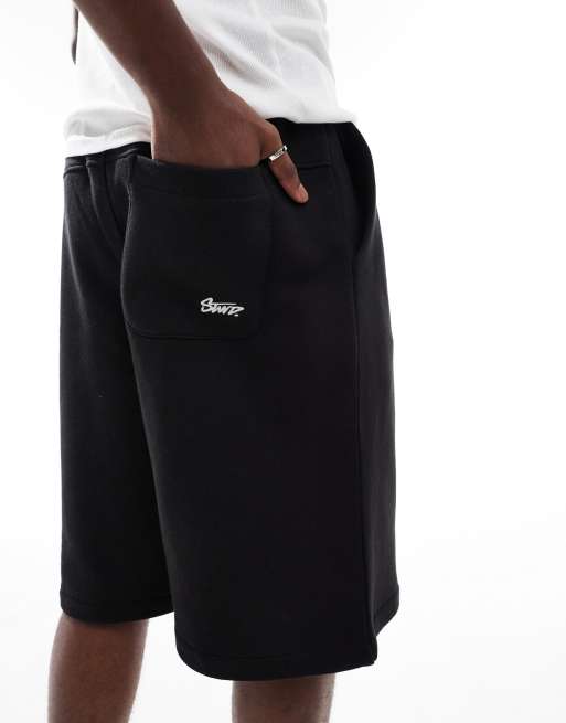 Pull&Bear– STWD – Skater-Shorts in Schwarz aus Jersey , 3 von 5