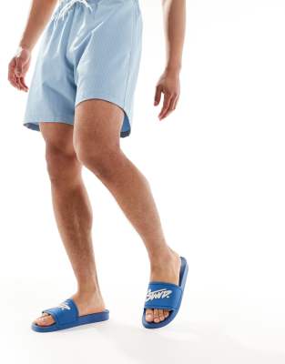 Pull & Bear Stwd Slides In Blue