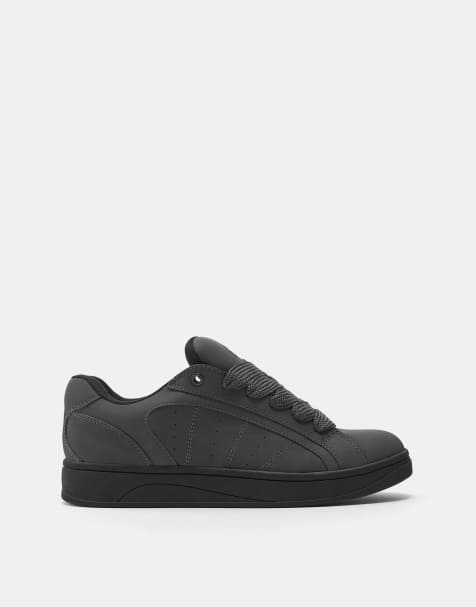Pull&Bear - Stwd - Sneakers stile skate color antracite con suola spessa - view 1