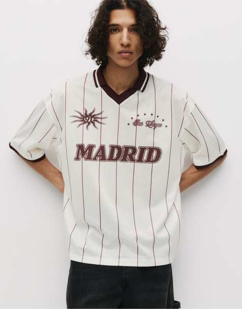 Pull&Bear Stwd soccer t-shirt in striped - view 1