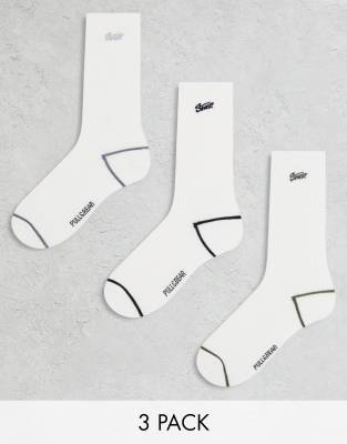 Pull&Bear – STWD – Socken-Multipack in Weiß