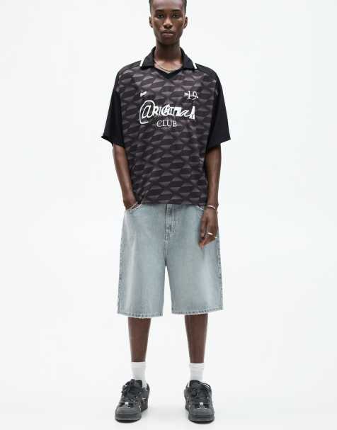 Pull&Bear - STWD - Sort fodboldtrøje med '@riginal Club'-print - view 1