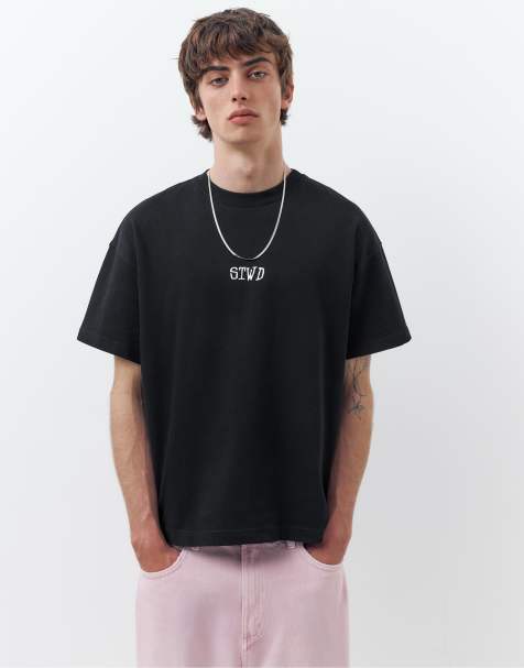Pull&Bear - STWD - Sort T-shirt med grafisk print - view 1