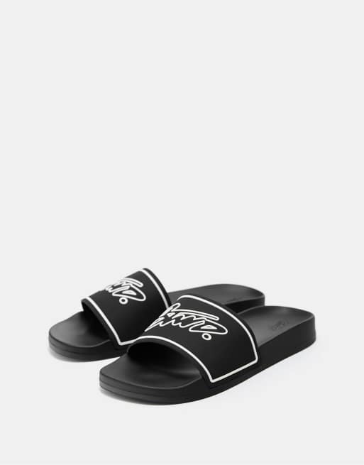 Pull&Bear - STWD - Sorte gummierede sandaler, 2 af 4
