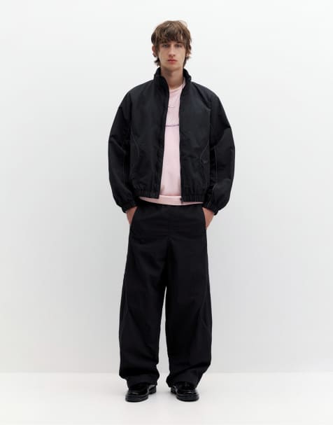 Pull&Bear Stwd sports joggers in black - view 1