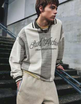 Pull & Bear Stwd Striped Soccer Polo Shirt In Multi