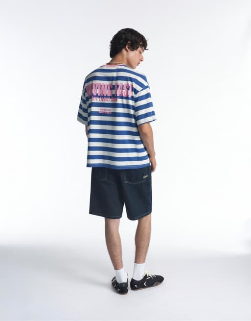 Pull&Bear Stwd striped t-shirt in navy, 2 of 7