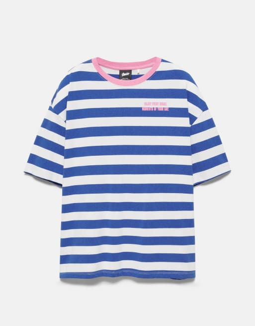 Pull&Bear Stwd striped t-shirt in navy, 5 of 7
