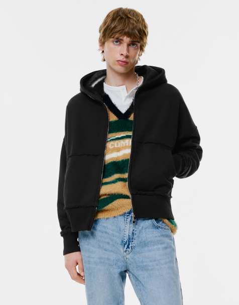 Pull&Bear - STWD Studio - Felpa nera con cappuccio e zip - view 1