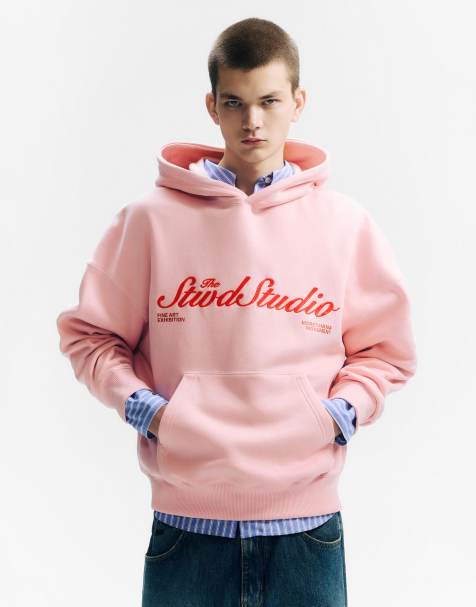 Pull&Bear - STWD Studio - Lyserød hættetrøje - view 1