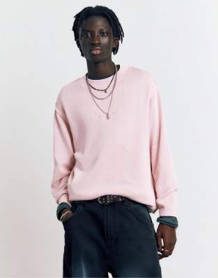 Pull & Bear - Stwd Studio - Pull brodé - Rose