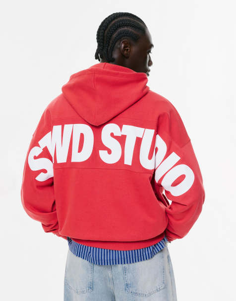 Pull&Bear - Stwd studio - Sweat à capuche - Rouge - view 1