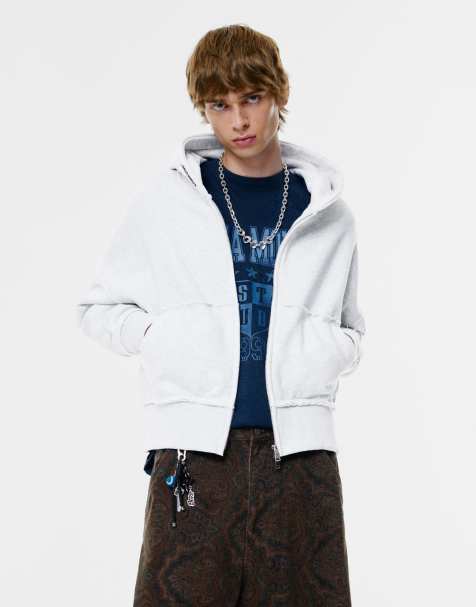 Pull&Bear - STWD Studio - Sweat à capuche zippé - Gris chiné - view 1