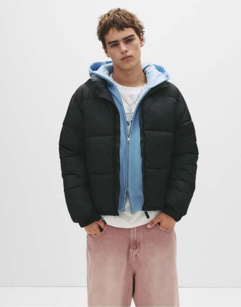 Pull&Bear – STWD – Svart pufferjacka med huva - view 1