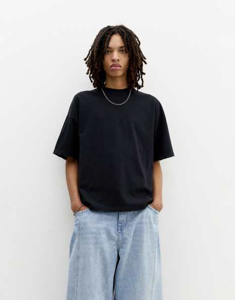 Pull&Bear – STWD – Svart t-shirt med korta ärmar och stwd-text - view 1