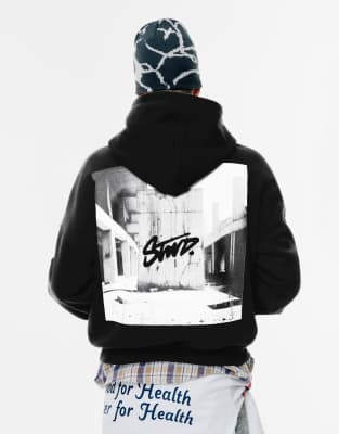 Pull & Bear - STWD - Sweat à capuche - Noir