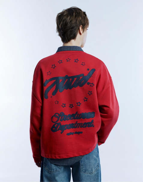 Pull&Bear - STWD - Sweat à imprimé graphique - Rouge - view 1