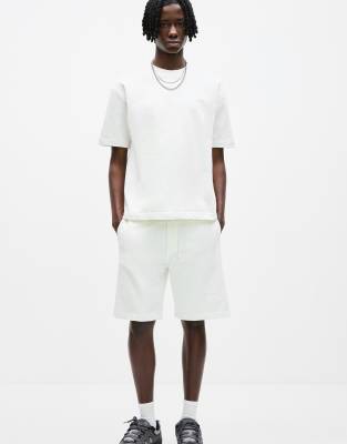 Pull & Bear - STWD - Sweat à manches courtes - Blanc