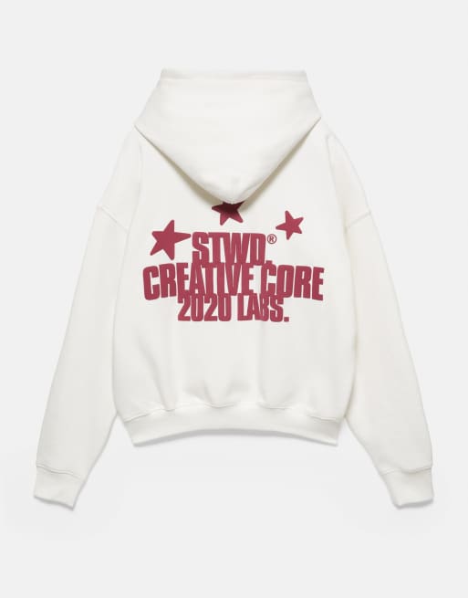 Pull&Bear Stwd sweatshirt à capuche étoile en blanc, 7 de 7