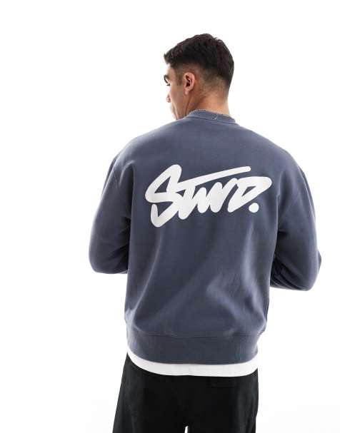 Pull&Bear STWD sweatshirt in blue - view 1