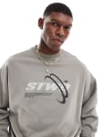 [Pull & Bear] Pull & Bear STWD sweatshirt in light grey M GREY