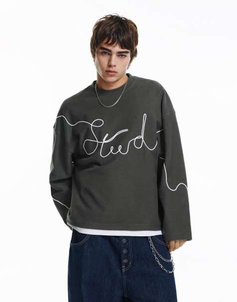 Pull&Bear - STWD - Sweatshirt met trekkoord in bruin - view 1