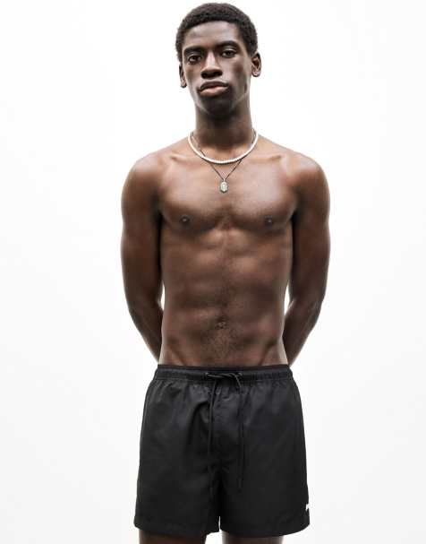 Pull&Bear STWD swim shorts in black - view 1