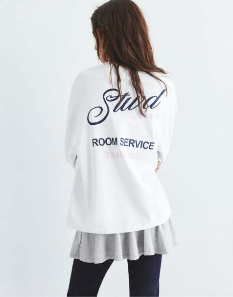 Pull&Bear - STWD - T-shirt à imprimé étoiles - Blanc - view 1