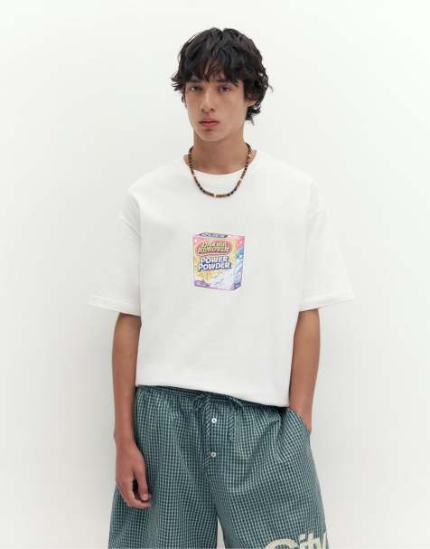 Pull&Bear - STWD - T-shirt à imprimé graphique - Blanc - view 1