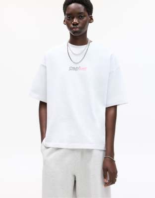 Pull & Bear - STWD - T-shirt à imprimé Studio - Blanc