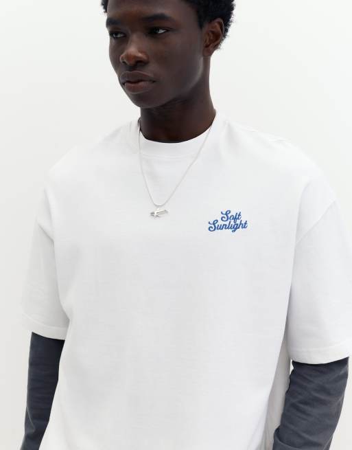 Pull&Bear - STWD - T-shirt à motif pêche - Blanc, 3 de 4