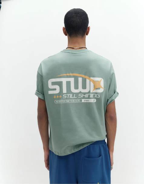 Pull&Bear - STWD - T-shirt à motifs étoiles - Turquoise - view 1