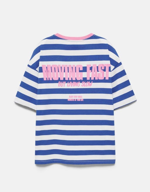 Pull&Bear Stwd t-shirt à rayures bleu marine, 7 de 7