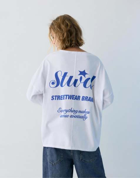 Pull&Bear - STWD - T-shirt à surpiqûres - Bleu profond - view 1