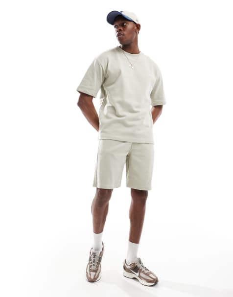 Pull&Bear STWD t-shirt and shorts set in light green - view 1