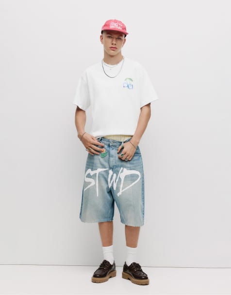 Pull&Bear - STWD - T-shirt cerise - Blanc - view 1