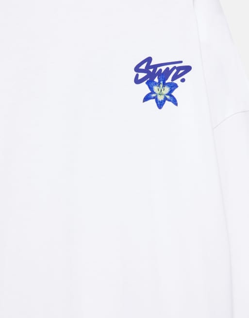 Pull&Bear Stwd T-shirt con stampa floreale bianca, 7 di 7