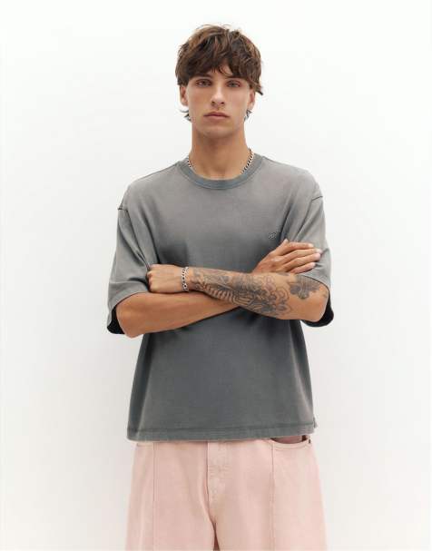 Pull&Bear - STWD - T-shirt coupe carrée - Gris - view 1