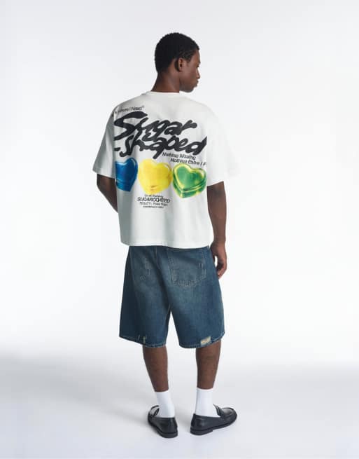 Pull&Bear Stwd t-shirt graphique Sweet Candy blanc, 2 de 7