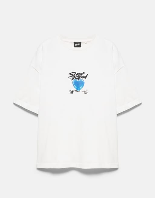 Pull&Bear Stwd t-shirt graphique Sweet Candy blanc, 6 de 7