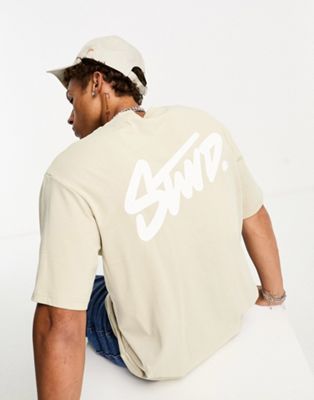 Pull&Bear STWD t-shirt in beige - ASOS Price Checker