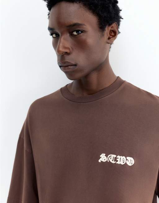 Pull&Bear Stwd t-shirt in brown, 2 of 4