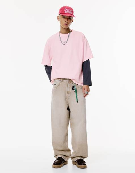 Pull&Bear – STWD – T-Shirt in Rosa mit „Off The Radar"-Print - view 1